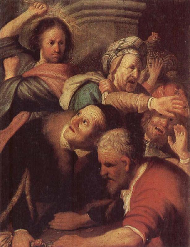 REMBRANDT Harmenszoon van Rijn Christ Driving the Money-changers from the Temple Sweden oil painting art